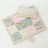 Pink and Aqua Floral Mini Quilt + Pillow