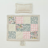 Pink and Aqua Floral Mini Quilt + Pillow