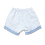 Rolled Hem Midi Denim Shorts