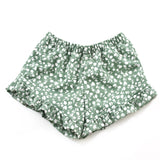 Sage Floral Ruffle Hem Shorts