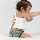 Textured White Tie Back Crop Top