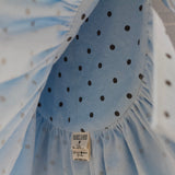 Blue Lady Bug Side Tie Peplum
