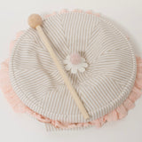 Peachy Pink Neutral Stripe 12" Decor Tent