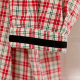 Holiday Bow Puff Sleeve Ivory Plaid Dress | Size 9/10