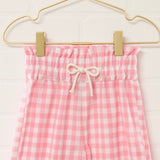 Pink Check Paper Bag Pant