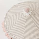 Peachy Pink Neutral Stripe 12" Decor Tent