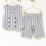 Wide Stripe Vest + Short Set | Size 7