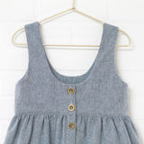 Blue Button Down Pinafore | Size 5