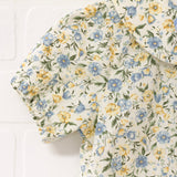 Peter Pan Collar Butter Floral Top | Size 5