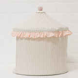 Peachy Pink Neutral Stripe 12" Decor Tent