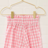 Pink Check Paper Bag Pant