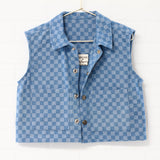 Mini Check Cropped Barn Vest | Size 8