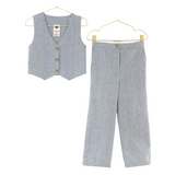 Heather Blue Vest + Pant Set | Size 5