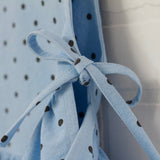 Blue Lady Bug Side Tie Peplum