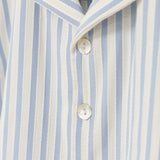 Textured Blue Stripe Button Down Top