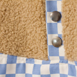 Checker Faux Sherpa Tunic Pullover | Size 6