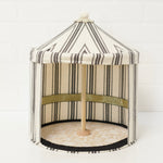 OOAK Ivory and Black Stripe 12" Decor Tent