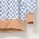 Checker Faux Sherpa Tunic Pullover | Size 6