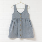Blue Button Down Pinafore | Size 5