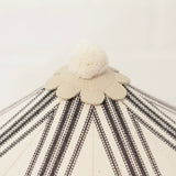 OOAK Ivory and Black Stripe 12" Decor Tent