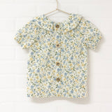 Peter Pan Collar Butter Floral Top | Size 5