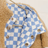 Checker Faux Sherpa Tunic Pullover | Size 6