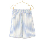 Textured Blue Stripe Shorts