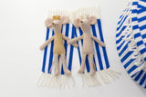 Pool Cabana Blue Stripe 12" Decor Tent + Mini Beach Towels