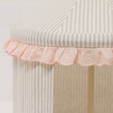 Peachy Pink Neutral Stripe 12" Decor Tent