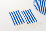 Pool Cabana Blue Stripe 12" Decor Tent + Mini Beach Towels