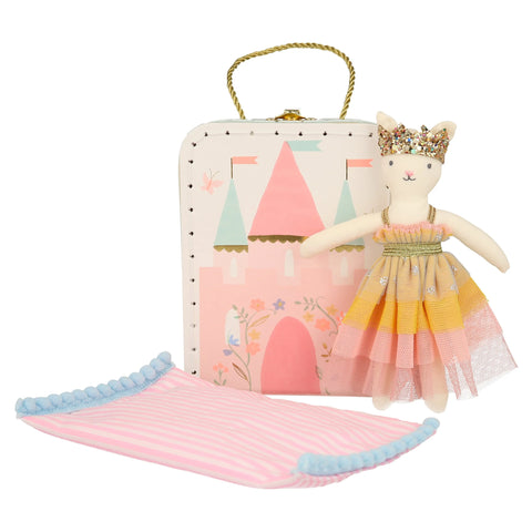 Castle & Princess Cat Mini Suitcase Doll - Meri Meri