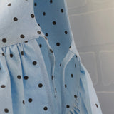Blue Lady Bug Side Tie Peplum
