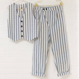 Wide Stripe Vest + Pant Set | Size 9/10