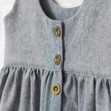 Blue Button Down Pinafore | Size 5