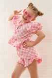Pink Check Short Set | Size 8