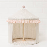 Peachy Pink Neutral Stripe 12" Decor Tent