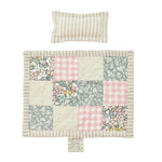 Pink and Aqua Floral Mini Quilt + Pillow