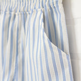 Textured Blue Stripe Shorts
