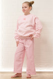Pink Check Paper Bag Pant