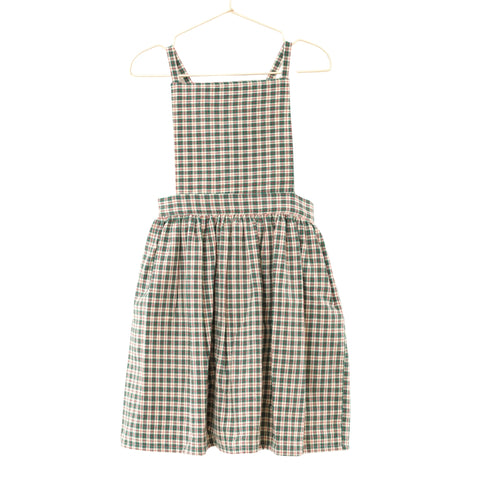Holiday Green Plaid Pinafore | Size 7