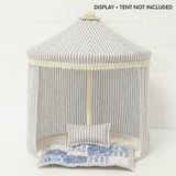 Steel Stripe Blue Floral Mini Quilt + Pillow