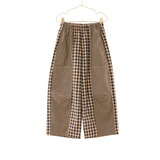 Beige Gingham Barrel Pants | Size 7/8