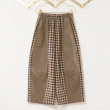 Beige Gingham Barrel Pants | Size 7/8