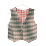 Holiday Green Plaid Reversible Vest | Size 7