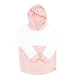 Pink and Cream Color block Hooded Top - Size 6/7