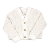Beige Cabin Cropped Snap Cardigan